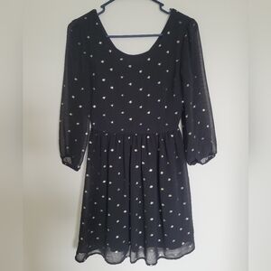 Elegant Black And Gold Mini Dress